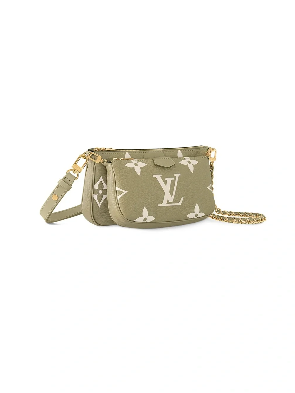 NEW Louis Vuitton Khaki Empriente Monogram Multi Pochette Bag *Limited Edition*